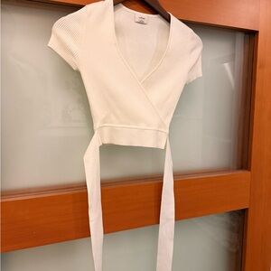 Wilfred Cream Wrap Crop Top